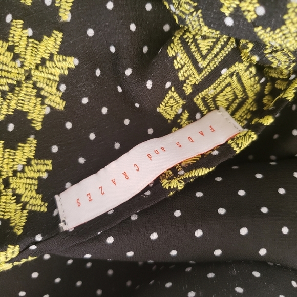 Bohemian yellow polka dot scarf - Picture 4 of 4